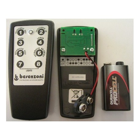 PULSANTIERA TRASMETTITORE ITSF3 8 CH PER DIP SWITCH CT6A 4 BES 1.109 (VECCHIA PI 371) CON BATTERIA